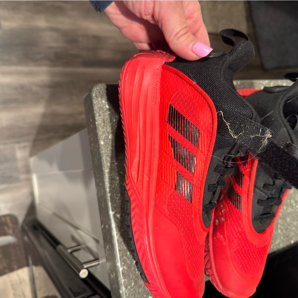 Adidas Vibrant Red and Black Athletic Shoes